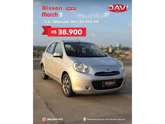 NISSAN MARCH 1.0 S 16V FLEX 4P MANUAL NISSAN MARCH 1.0 S 16V FLEX 4P MANUAL